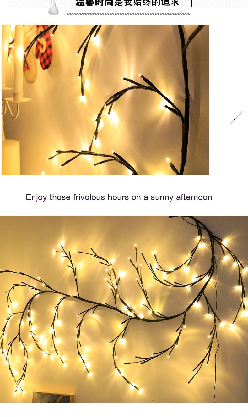 Rattan Branch LED Fairy Lights – Decorative Warm White Room Light