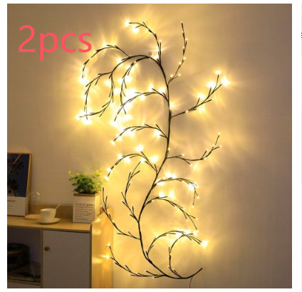 Rattan Branch LED Fairy Lights – Decorative Warm White Room Light