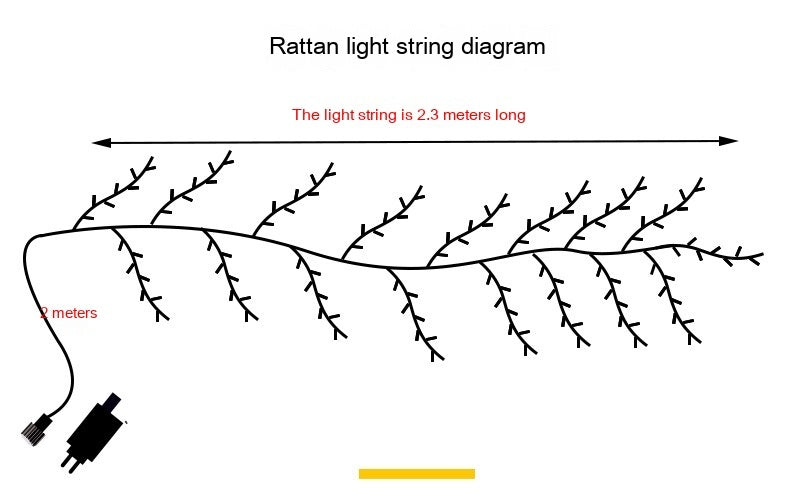Rattan Branch LED Fairy Lights – Decorative Warm White Room Light