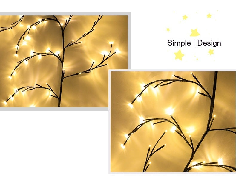 Rattan Branch LED Fairy Lights – Decorative Warm White Room Light