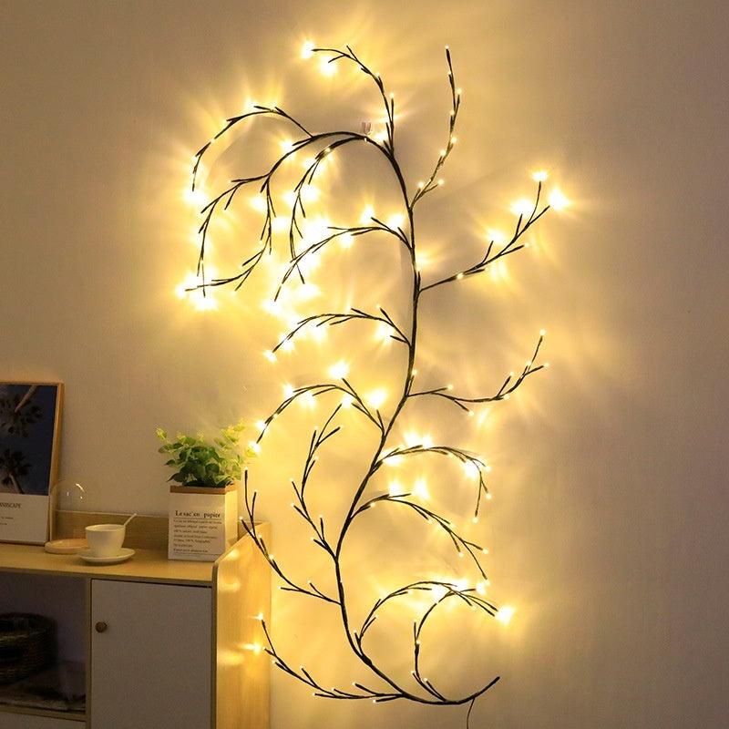 Rattan Branch LED Fairy Lights – Decorative Warm White Room Light